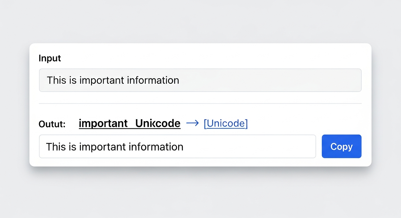 A screenshot showing text being converted to bold in a Unicode text formatter tool.